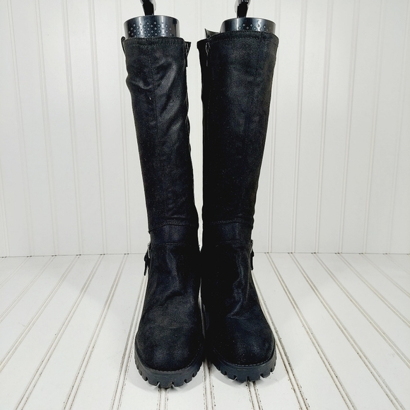 NEW Bella Vita Women's Lorielle Black Leather Buckle Tall Heeled Boots M355 - Picture 3 of 13